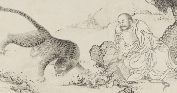 百佛来朝图卷. 传宋. 李公麟. 绘. 纸本墨笔（43.4×1161.6 厘米）